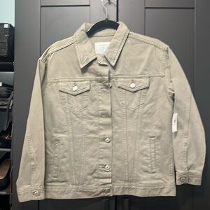 Old Navy Denim Jacket. Size XS Petite. Light Olive color. Brand new with tags.